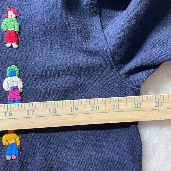 Coco Rock Womens Blue Novelty Embroidered Casual T-Shirt XL - Picture 8 of 9